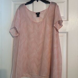 Torrid Pink Cuffed Sleeve Blouse
